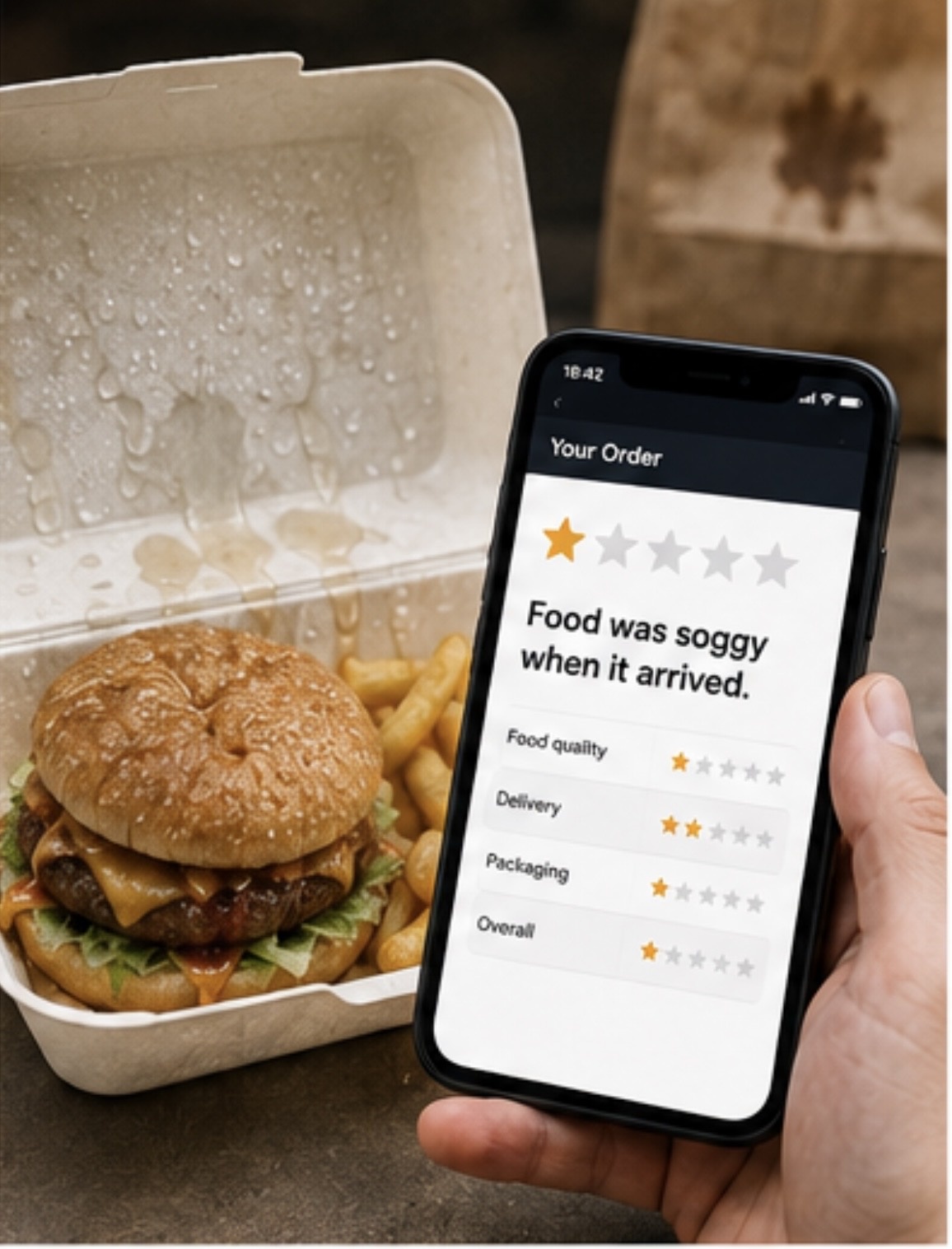 Condensation inside takeaway box